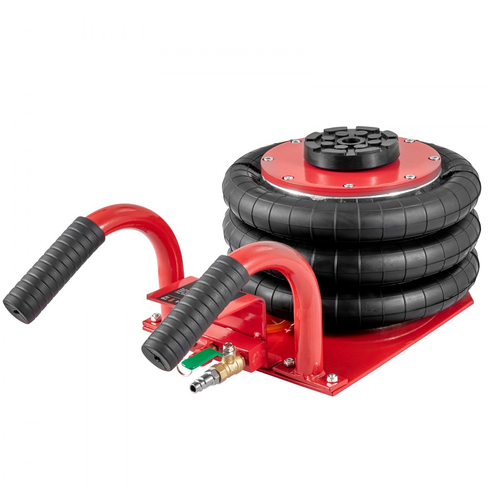 VEVOR Gato Neumático de Triple Bolsa Carga de 3 T Gato de Aire para Coche Elevación de 140-450 mm Gato Hidráulico Elevador Rápido para Reparación Mantenimiento Coche SUV Taller Garaje