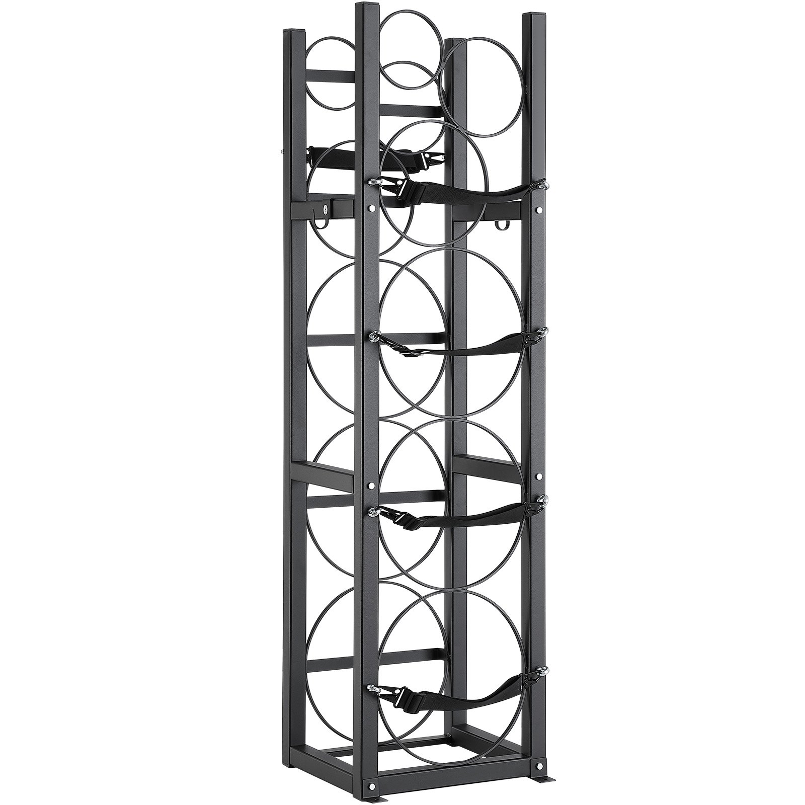 VEVOR Botellero de Gas Capacidad de 3x13,6 kg y 3 Otros Pequeños Portacilindros de Refrigerante 32,5x33x119,7 cm Estantería de Almacenamiento de Acero para Freón, Gas, Oxígeno, Nitrógeno, Refrigerante