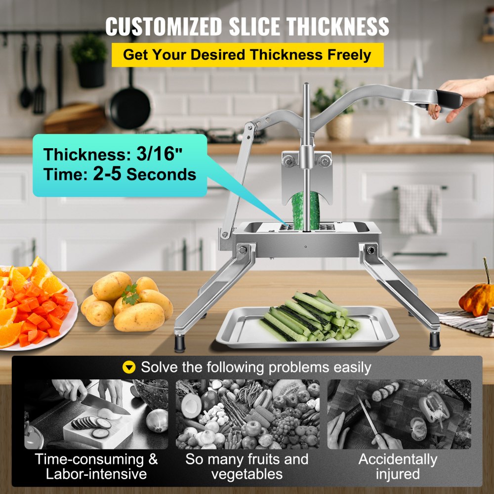 Cortadora de verduras VEVOR para cortar con precisión en una cocina moderna.
