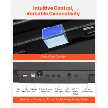 VEVOR Piano Digital 88 Teclas, con Modo de Teclado Dual y Altavoces, Soporte en Forma de X, Pedal de Sostenido, Función de Grabación, 280 Tonos, Conexión Inalámbrica, para Principiantes, Negro