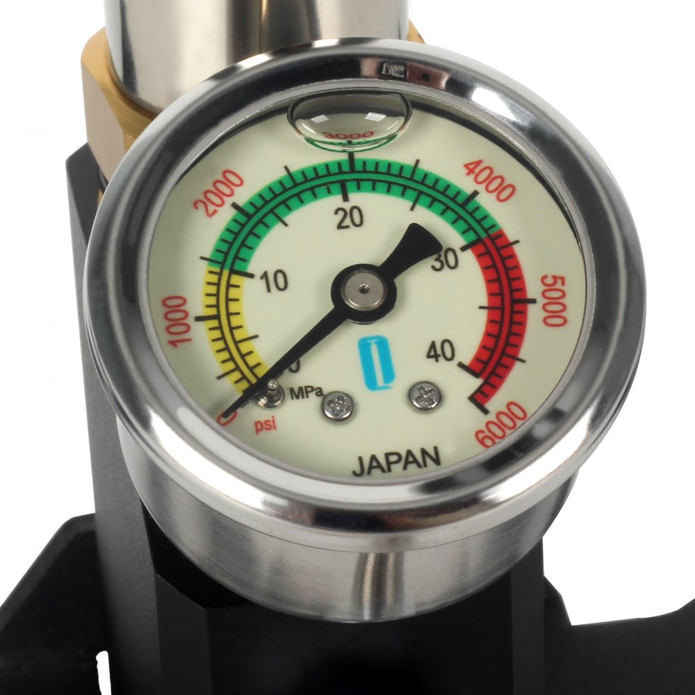 VEVOR Bomba de Aire 4.500 PSI, Inflador de Aire de Bomba con Manómetro de Alta Presión, Inflador de Bomba de Mano de Tres Etapas, Bomba de Aire de Acero Inoxidable de Bicicletas de Pie y Carretera