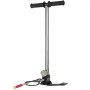 VEVOR Bomba de Aire 4.500 PSI, Inflador de Aire de Bomba con Manómetro de Alta Presión, Inflador de Bomba de Mano de Tres Etapas, Bomba de Aire de Acero Inoxidable de Bicicletas de Pie y Carretera