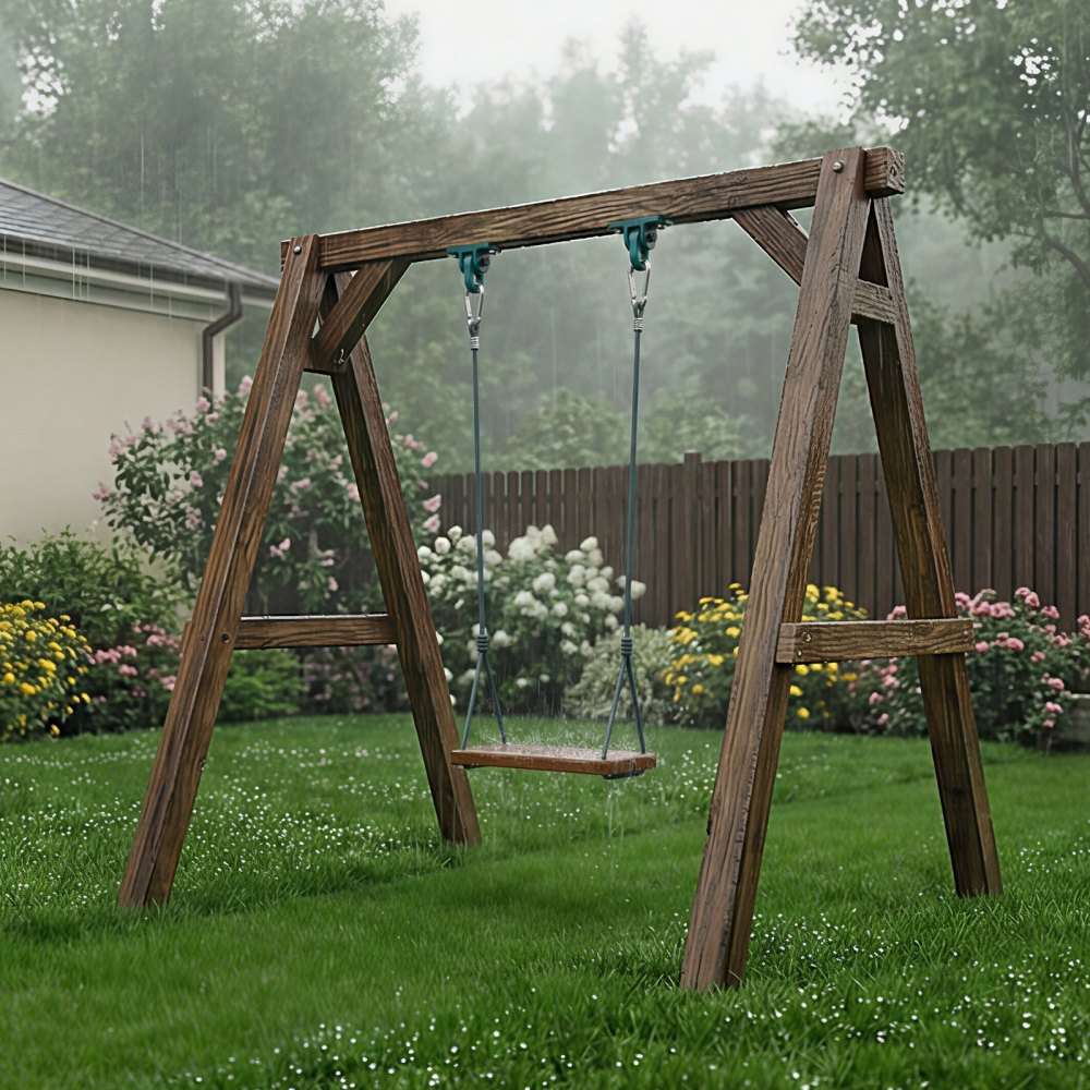 VEVOR Soportes para Columpios Paquete de 4, Gancho para Columpio con Rodamiento Capacidad 567 kg por Unidad, Giro 360° con Tornillos y Pernos para Madera Parques Infantiles Porche Exterior Sillas Yoga