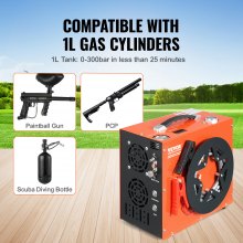 VEVOR Compresor de Aire PCP Portátil 30 MPa Refrigeración por Agua Ventilador Incorporado Apagado Automático Compresor de Tanque de Paintball DC 12 V / AC 230 V para Pistola de Aire Tanque de Buceo