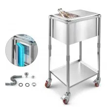 VEVOR Nevera Portátil con Ruedas de 28 L para Exteriores 510 x 360 x 970 mm