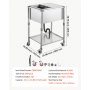 VEVOR Carrito Enfriador para Bebidas y Hielo 42,4 L, con Tapa Deslizante, de Acero Inoxidable, Carrito Nevera para Exterior con Estante, para Jardín, Piscina, Restaurante, 66 x 50,5 x 98,5 cm