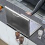 VEVOR Drop-in Ice Box, 44.24 L Stainless Steel Ice Cooler, 507 x 407 x 333 mm Commercial Ice Container with Hinged Lid, Built-in Ice Storage Chest, Drain Pipe and Drain Plug Included