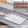 VEVOR Bandeja de Hielo Empotrada 43,5 L 558x430x306 mm Caja de Hielo Aislada con Tapa de Acero Inoxidable Conservador de Cubitos de Hielo para Bebidas Cervezas Frías Cocina al Aire Libre Bar Hogar