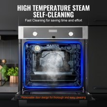 VEVOR Horno Empotrable de Pared Eléctrico 59,5 cm 76 L 9 Funciones para Cocina