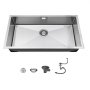 VEVOR 85cm Kitchen Undermount Single Bowl Sinks, Stainless Steel Drop-In Farmhouse Basin with Accessories, Household Dishwasher Sinks for RV, Prep Kitchen, Laundry Room, Bar