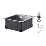 VEVOR Kitchen Sink, Built-in Sink, 40 x 45 x 19 cm, Stainless Steel, Top-Mounted Sink, Single Bowl with Accessories, Household Sink for RV, Preparation Kitchen, Bar