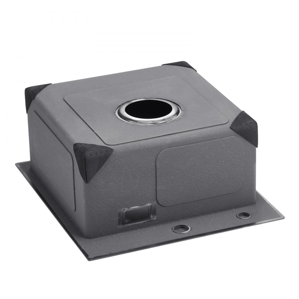 VEVOR Fregadero de Cocina con Montaje Superior de Acero Inoxidable 304, con Accesorios, Fregaderos de Lavavajillas Domésticos para RV, Cocina de Preparación y Barra(Negro), 400 x 450 x 190 mm