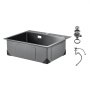 VEVOR Fregadero de Cocina con Montaje Superior de Acero Inoxidable 304, con Accesorios, Fregaderos de Lavavajillas Domésticos para RV, Cocina de Preparación y Barra, Negro, 550 x 450 x 190 mm