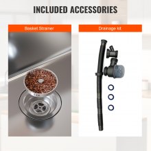 Fregadero de cocina bajo encimera VEVOR de 30 ", lavabo de un tazón, barra de cocina de acero inoxidable