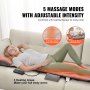 VEVOR Cojín de masaje de cuerpo completo con masajeador de cuello Shiatsu, 10 motores de vibración y 2 rodillos de cuello estera de masaje vibratoria con 5 modos 3 intensidades 3 almohadillas térmicas