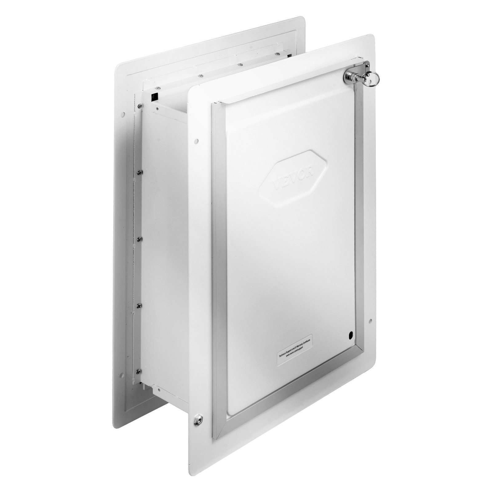 VEVOR Puerta para Mascotas con Sistema de Cerradura y 3 Solapas, Marco de Metal de 236 x 335 mm, Puerta para Mascotas para Instalar en Paredes, Puerta de Mascotas para Perritos y Gatitos, Blanca, S