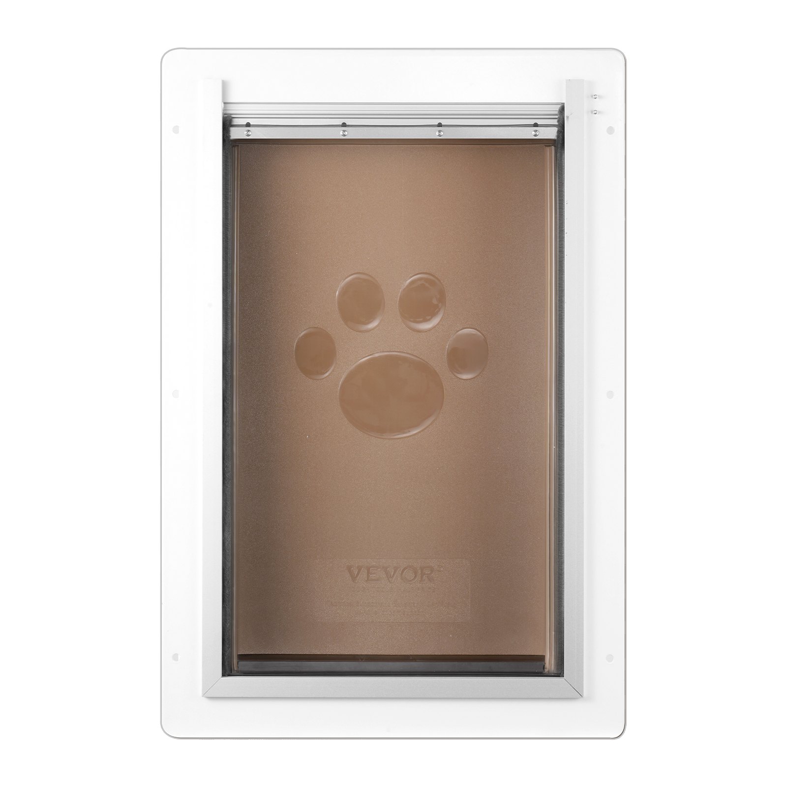 VEVOR Puerta para Mascotas con Sistema de Cerradura y 3 Solapas, Marco de Metal de 236 x 335 mm, Puerta para Mascotas para Instalar en Paredes, Puerta de Mascotas para Perritos y Gatitos, Blanca, S