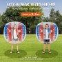 VEVOR Burbuja Inflable Diámetro de 1,2 m 2 Piezas Bola De Parachoques de Burbujas de PVC para Hámster Humano Grosor de 0,3 mm para Niños Adolescentes Juegos al Aire Libre de Parachoques, Rojo y Azul