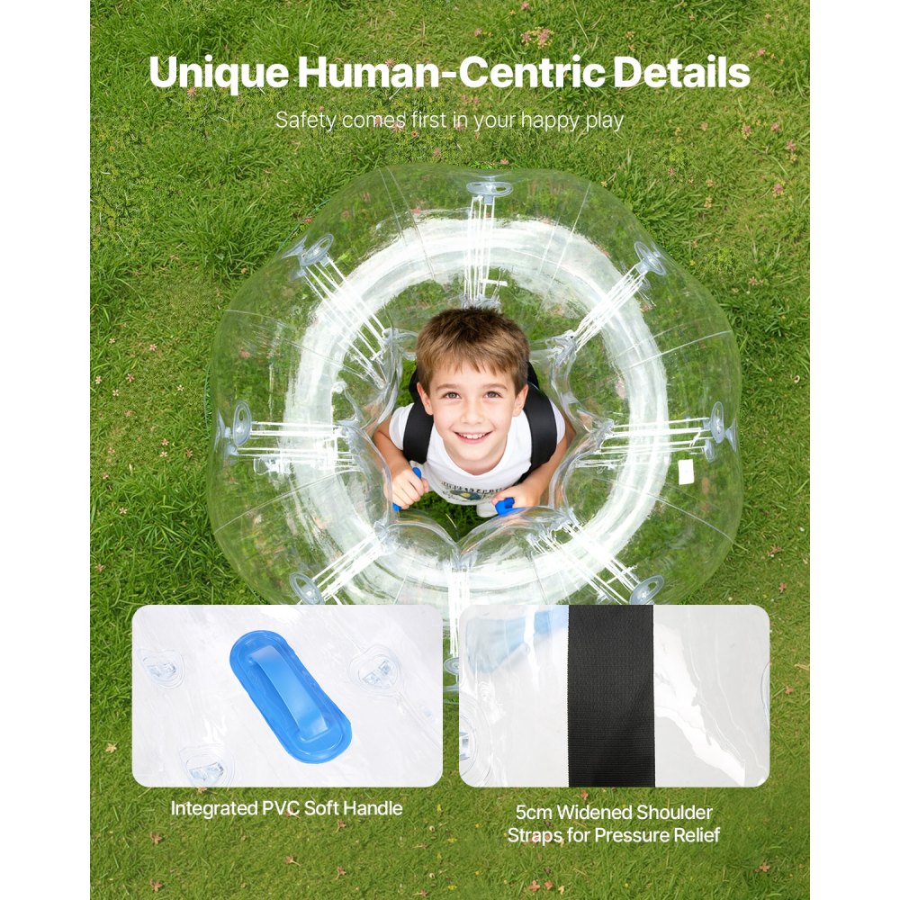VEVOR Bolas inflables de parachoques, paquete de 2, bolas de sumo Zorb cuerpo de 1,2 m para adolescentes y adultos, bolas de burbujas de hámster humano de PVC de 0,8 mm de grosor para juegos de equipo