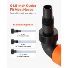 VEVOR 650 W Bomba de Sumidero Sumergible PP-GF20, 15000 L/H, con Interruptor de Flotador Automático, Cable Largo y Elevación Máxima de 8 m, para Evacuación de Aguas Residuales de Piscina, Estanque