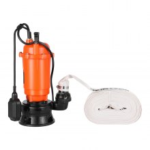 VEVOR 1500 W Bomba de Sumidero Sumergible, Bomba de Sumidero de Hierro Fundido de 21000 L/H con Interruptor de Flotador Automático, Altura de Descarga de 18 m, para Evacuación de Aguas Residuales