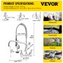 VEVOR Grifo de Fregadero Bañero 43 pulg. Sistema de Ducha en Pared con Rociador