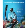 VEVOR Tanque de Buceo Portátil 0,5 L, Cilindro de Oxígeno que Permite Respirar Bajo el Agua 5 a 10 Minutos, Profundidad 10 m, con Máscara de Snorkel para Exploración Subacuática, 73 x 365 mm