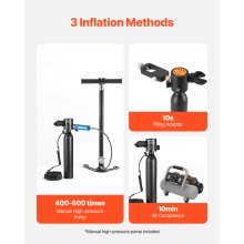 VEVOR Tanque de Buceo 0,5 L 10 m de Profundidad con Máscara Snorkel 73 x 365 mm