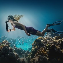 VEVOR Tanque de Buceo de 0,5 L 30 m de Profundidad Recargable con Bomba Negro