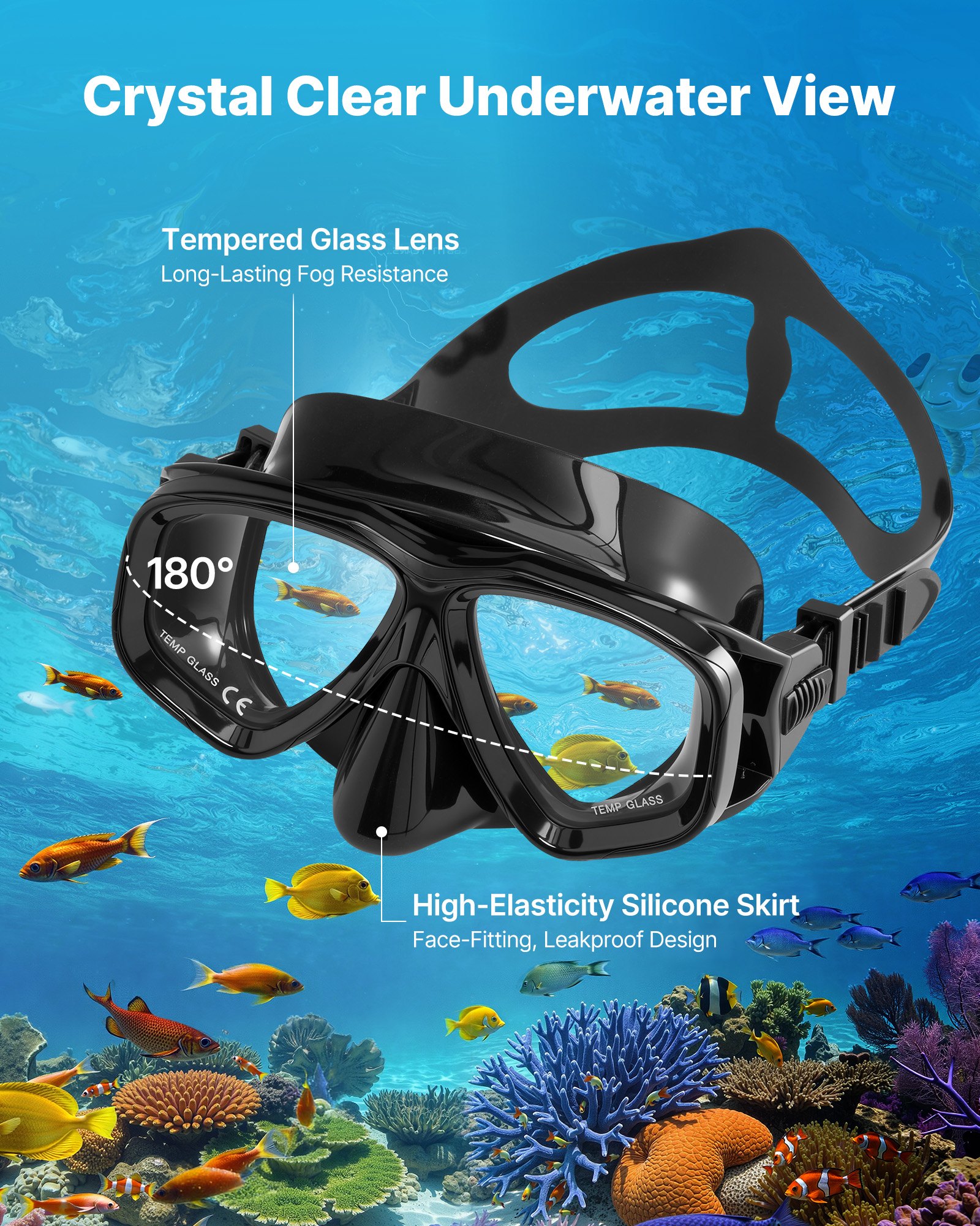VEVOR Mini Botella de Buceo de 1 L, Juego de Tanque de Buceo Portátil con Gafas de Snorkel y Bolsa, Tiempo de Inmersión de 15 a 20 Minutos, Cilindro de Oxígeno Recargable, para Viajes Bucear Rescate