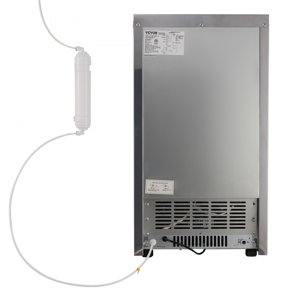 VEVOR Máquina para Hacer Cubitos de Hielo Comercial 52kg/24h, 50 Bandejas para Cubitos de Hielo Capacidad de Almacenamiento de 15 kg Autolimpieza Sin Instalación Independiente para Hogar, Restaurante