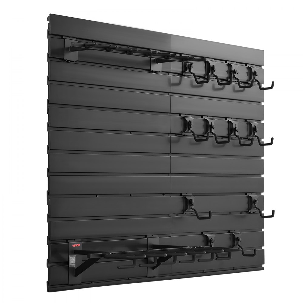 VEVOR Estante de Pared para Armas de Fuego, Capacidad de 6 Escopetas y 6 Pistolas, Soporte de Montaje en Pared, con Ganchos Adicionales, Acero al Carbono, Organizador de Accesorios para Taller Garaja