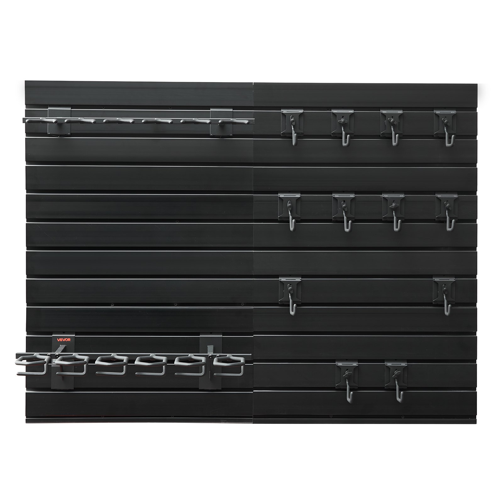 VEVOR Estante de Pared para Armas de Fuego, Capacidad de 6 Escopetas y 6 Pistolas, Soporte de Montaje en Pared, con Ganchos Adicionales, Acero al Carbono, Organizador de Accesorios para Taller Garaja