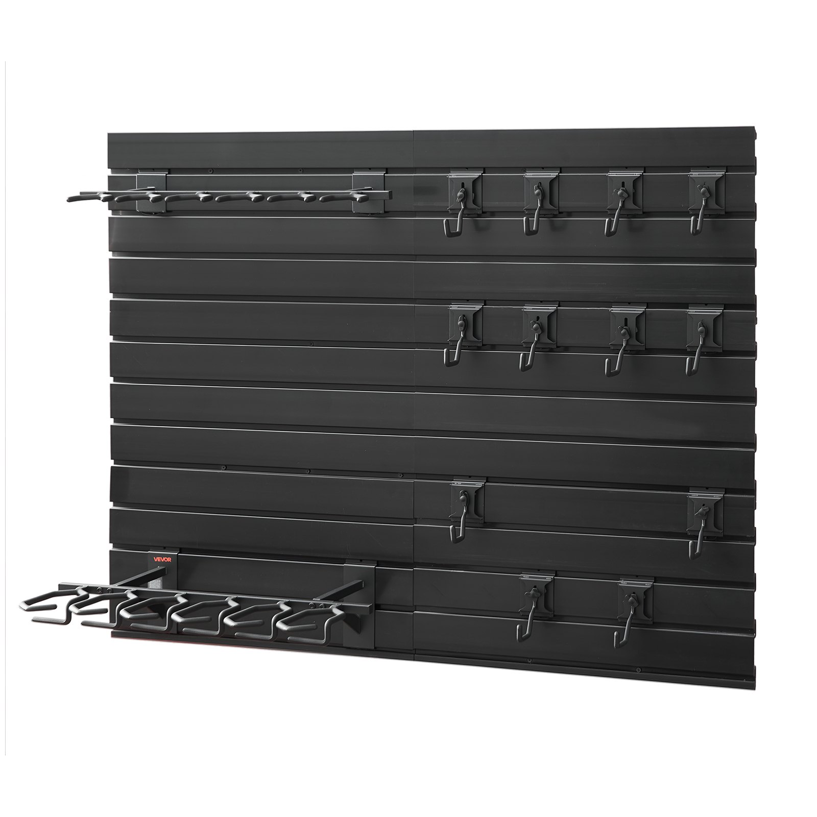 VEVOR Estante de Pared para Armas de Fuego, Capacidad de 6 Escopetas y 6 Pistolas, Soporte de Montaje en Pared, con Ganchos Adicionales, Acero al Carbono, Organizador de Accesorios para Taller Garaja