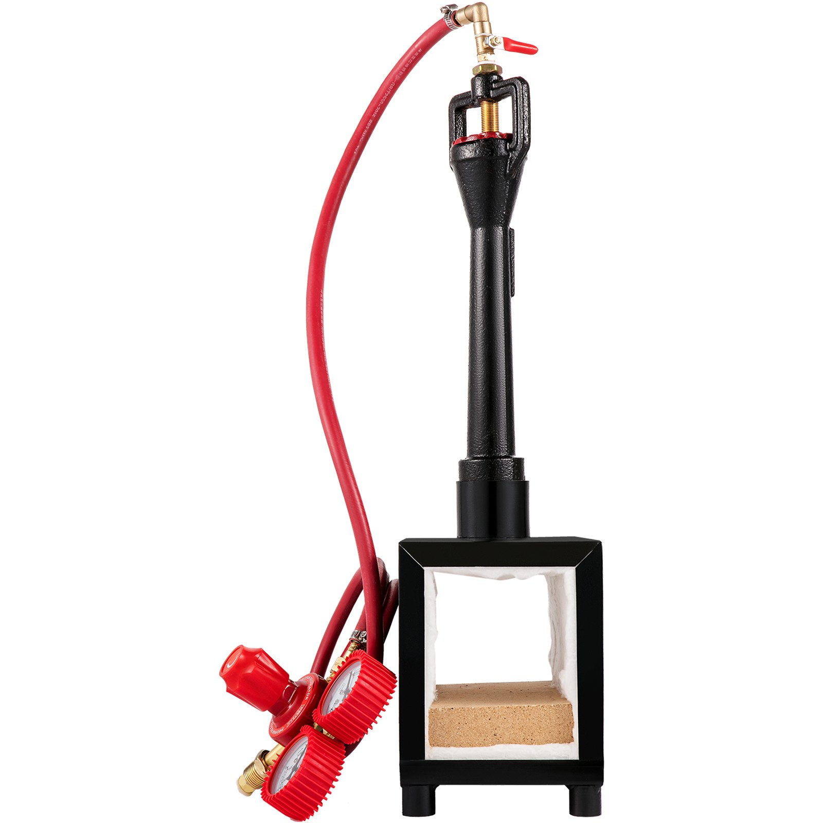 VEVOR Forja de Gas Propano CMPROF-1 Cuadrado 1 Quemador 23 kW · h 80000 BTU 3,5 L con Válvulas de Bola de Gas Horno de Forja Horno de Fusión de Gas Propano para Herreros, Fabricantes de Cuchillos