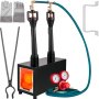 VEVOR Forja de Gas Propano CMPROF-2 Cuadrado 2 Quemadores 23 kW · h 80000 BTU 7,8 L con Válvulas de Bola de Gas Horno de Forja Horno de Fusión de Gas Propano para Herreros, Fabricantes de Cuchillos