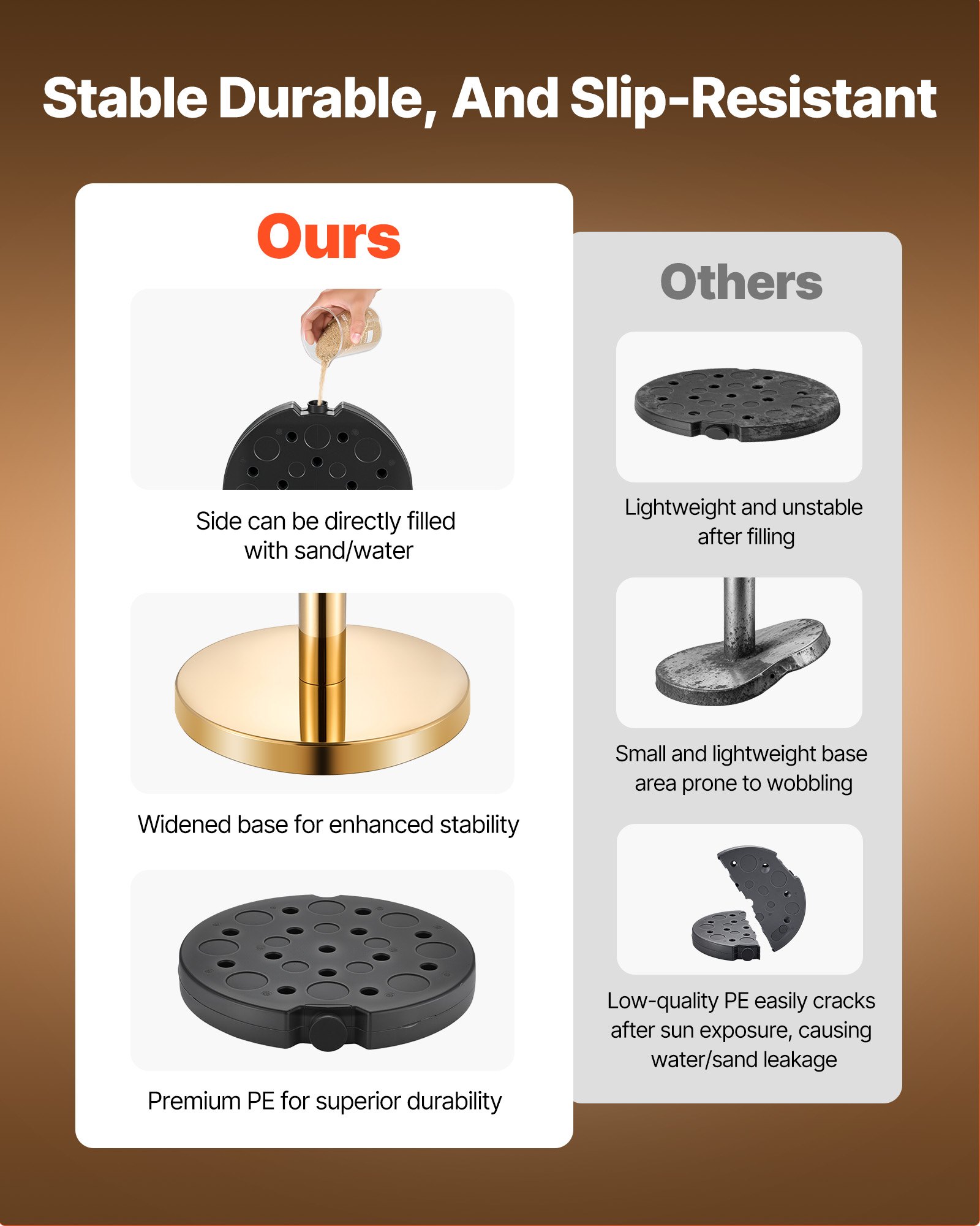 VEVOR Poste Guía de Barrera 6 Piezas con 4 Cuerdas de Terciopelo Rojas, Barrera de Marcado de Control de Multitudes con Base, para Cola de Separación de Demarcación en Teatro Hotel Exposición, Dorado