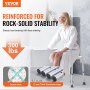VEVOR Asiento de Ducha Antideslizante Altura Ajustable 355-480 mm Silla de Ducha Carga de 136,1 kg Silla de Baño de Aluminio y PE Ayuda para Ducha para Personas Mayores, Mujeres Embarazadas, Baño