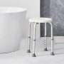VEVOR Shower Stool/Chair, Height Adjustable 355-480 mm, Bathroom Stool/Seat, 136.1 kg Load Capacity, Sturdy Shower Stool/Shower Aid for Bathtubs, Aluminum Alloy Frame, White Shower Seat