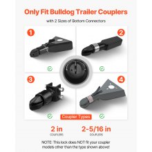 VEVOR Bloqueo de Enganche de Remolque Compatible con Acoplador de 50,6 y 58,6 mm