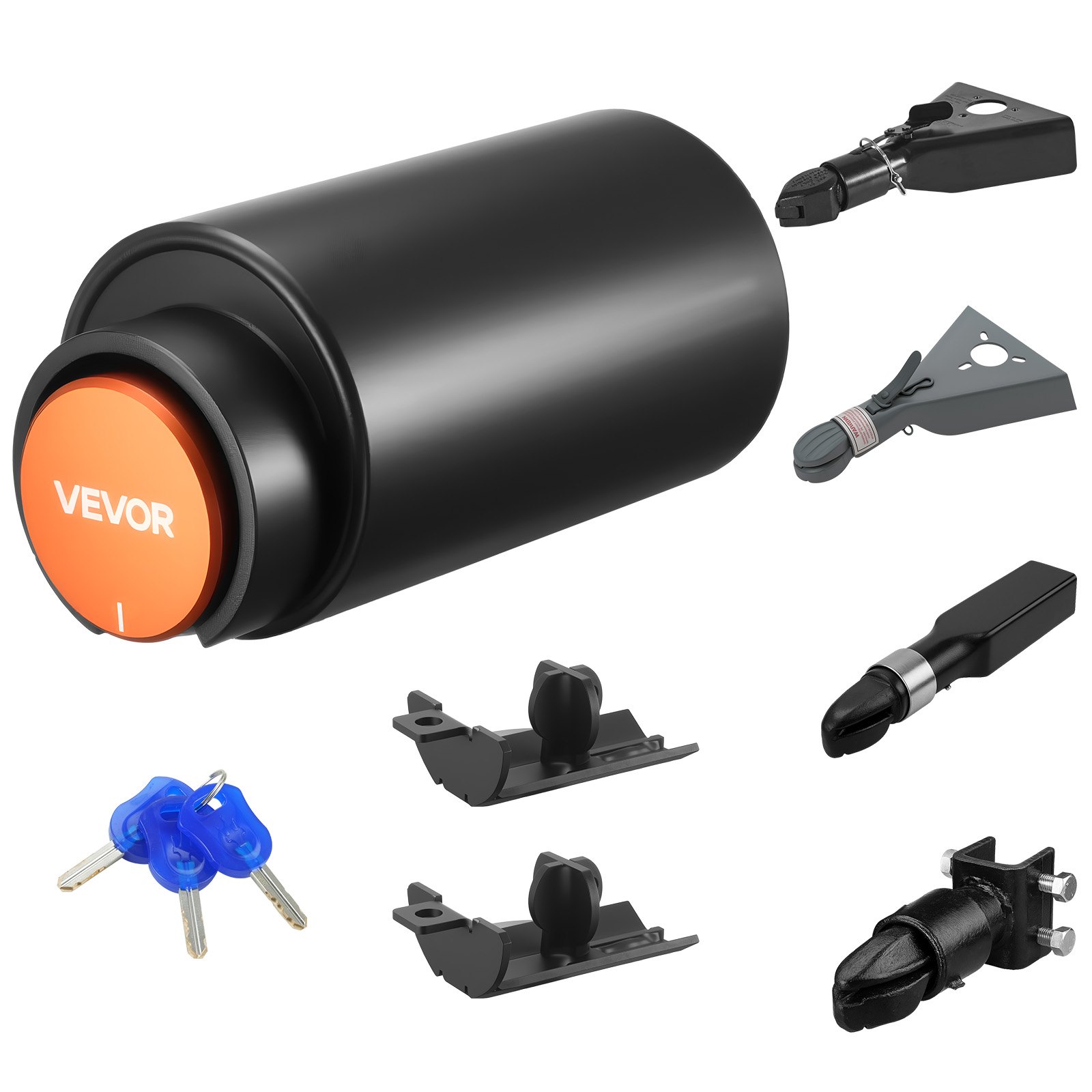 VEVOR Trailer Lock, Fits 50.6 & 58.6 mm Bulldog Trailer Couplers, Heavy Duty Hitch Lock with 3 Keys Secures Security Chains, Corrision-resistant, Anti-Theft RV Trailer Locks for RV, Trailer, Boat