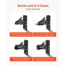VEVOR Bloqueo de Enganche de Remolque Compatible con Acoplador de 58,6mm para RV