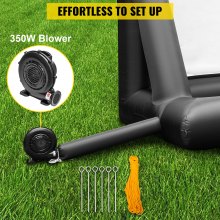 VEVOR Pantalla de Cine Inflable 4,2 x 2,5 m, Pantalla de Proyector Portátil 3D con Tamaño Inflado de 5,12 x 2 x 3,41 m, Pantalla Inflable Exterior con Soplador de Aire Blanco y Negro Pantalla Lavable