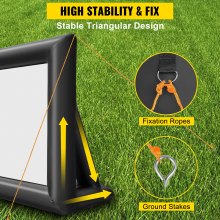 VEVOR Pantalla de Cine Inflable 4,2 x 2,5 m, Pantalla de Proyector Portátil 3D con Tamaño Inflado de 5,12 x 2 x 3,41 m, Pantalla Inflable Exterior con Soplador de Aire Blanco y Negro Pantalla Lavable