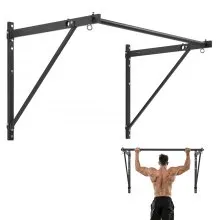 VEVOR Barra de Dominadas Montaje en Pared, Profundidad Ajustable a 56 cm o 76 cm, para Entrenamiento de la Parte Superior del Cuerpo, Capacidad 200 kg, para Gimnasio en Casa, 1276 x 812 x 787 mm
