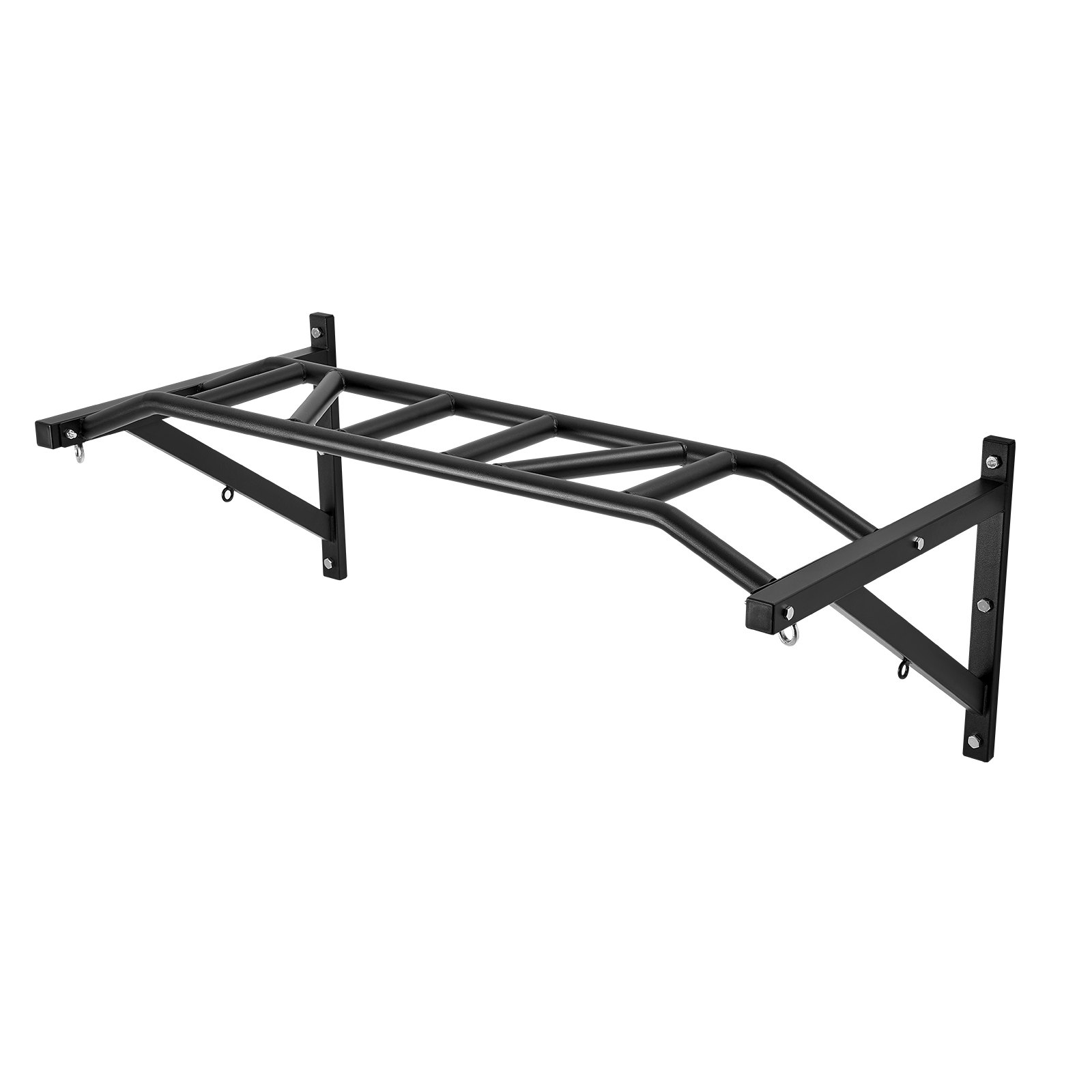 VEVOR Barra de Dominadas de Pared con Agarre Múltiple, para Entrenamiento de Parte Superior del Cuerpo con Perchas, Capacidad 200 kg, para Gimnasio en Casa, 1260 x 586 x 456 mm, Acero al Carbono