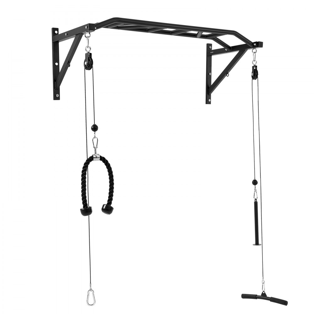 VEVOR Barra de Dominadas de Pared con Agarre Múltiple, para Entrenamiento de Parte Superior del Cuerpo con Accesorios para Dominadas Laterales, Carga 200 kg, para Gimnasio, 1260 x 586 x 456 mm