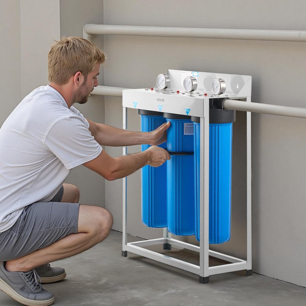 VEVOR Cartucho de Repuesto para Filtro de Agua para Toda la Casa, Carbón Activado GAC, Reduce el Cloro, los Químicos, los COV, el Sabor, 115 x 115 x 507 mm, para Diversos Usos de Agua Domésticos