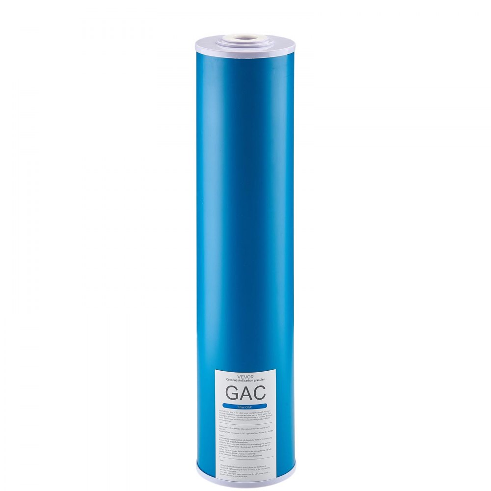 VEVOR Cartucho de Repuesto para Filtro de Agua para Toda la Casa, Carbón Activado GAC, Reduce el Cloro, los Químicos, los COV, el Sabor, 115 x 115 x 507 mm, para Diversos Usos de Agua Domésticos