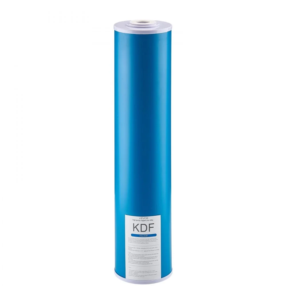 VEVOR Cartucho de Repuesto para Filtro de Agua para Casa, Carbón Activado KDF de Cáscara de Coco, Reduce Metales Pesados, Cloro, Sabor y Olor, 115 x 115 x 507 mm, para Cocinas, Baños, y Lavaderos